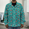 Candy And Santa Claus Hat Pattern Print Men's Shirt Jacket