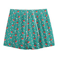 Candy And Santa Claus Hat Pattern Print Mesh Shorts