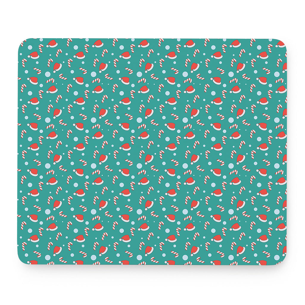 Candy And Santa Claus Hat Pattern Print Mouse Pad