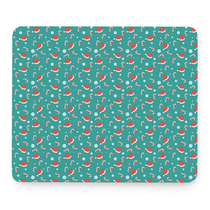 Candy And Santa Claus Hat Pattern Print Mouse Pad
