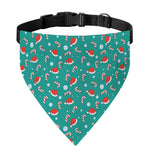 Candy And Santa Claus Hat Pattern Print Over The Collar Dog Bandana