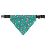 Candy And Santa Claus Hat Pattern Print Over The Collar Dog Bandana