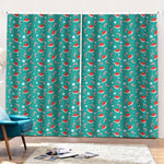 Candy And Santa Claus Hat Pattern Print Pencil Pleat Curtains