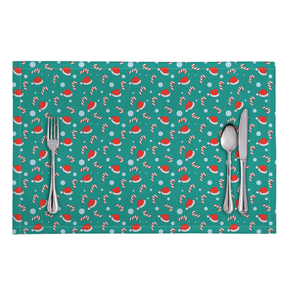 Candy And Santa Claus Hat Pattern Print Placemat