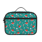 Candy And Santa Claus Hat Pattern Print Portable Lunch Bag