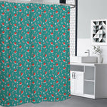 Candy And Santa Claus Hat Pattern Print Premium Shower Curtain