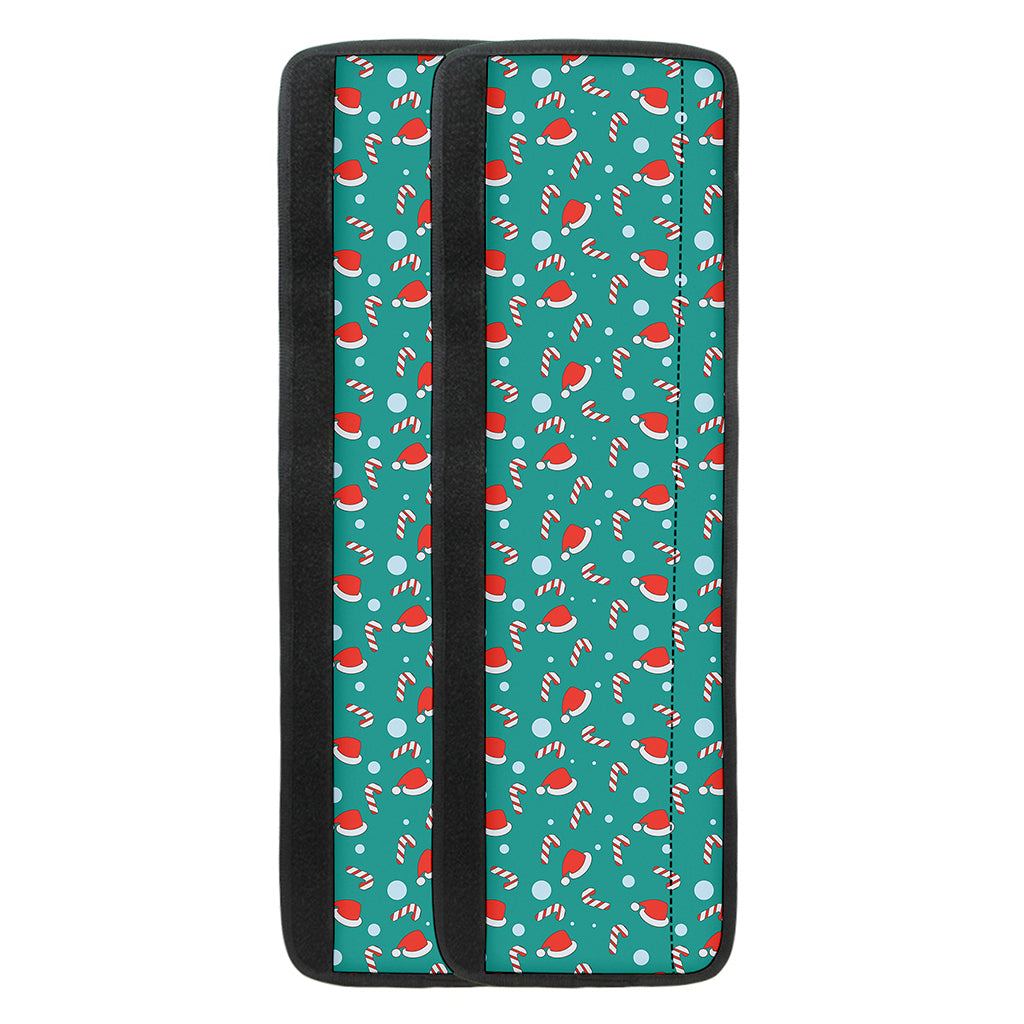 Candy And Santa Claus Hat Pattern Print Refrigerator Handle Covers