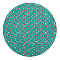Candy And Santa Claus Hat Pattern Print Round Blanket
