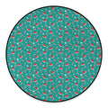 Candy And Santa Claus Hat Pattern Print Round Floor Mat
