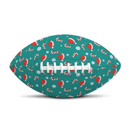 Candy And Santa Claus Hat Pattern Print Rugby Ball
