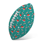 Candy And Santa Claus Hat Pattern Print Rugby Ball