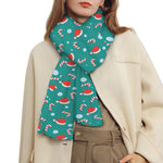 Candy And Santa Claus Hat Pattern Print Scarf
