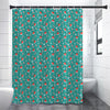 Candy And Santa Claus Hat Pattern Print Shower Curtain