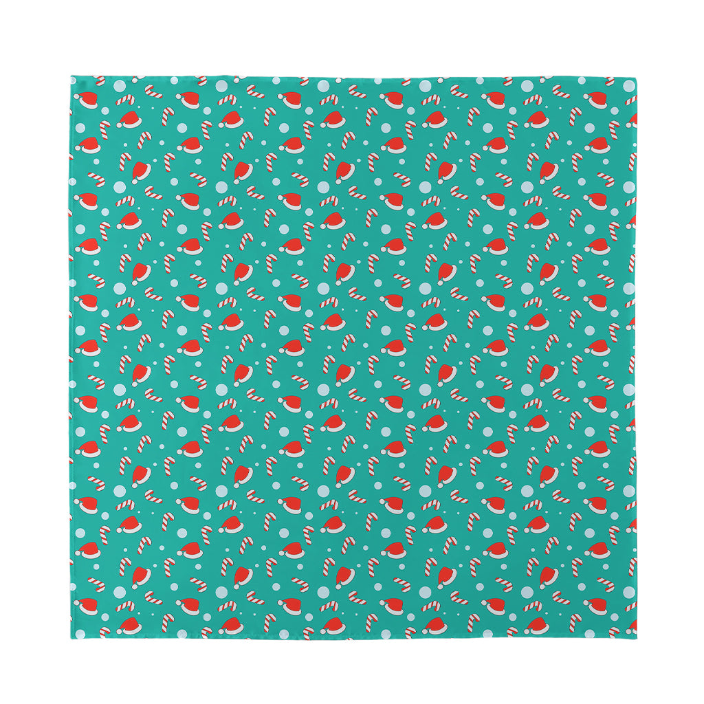 Candy And Santa Claus Hat Pattern Print Silk Bandana