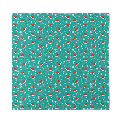 Candy And Santa Claus Hat Pattern Print Silk Bandana