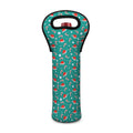 Candy And Santa Claus Hat Pattern Print Single Neoprene Wine Tote