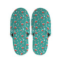 Candy And Santa Claus Hat Pattern Print Slippers