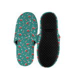 Candy And Santa Claus Hat Pattern Print Slippers