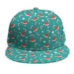 Candy And Santa Claus Hat Pattern Print Snapback Cap