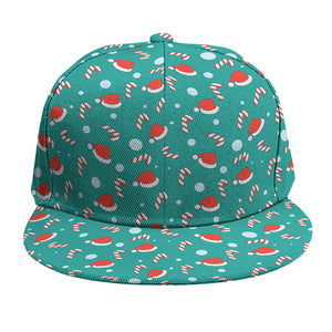 Candy And Santa Claus Hat Pattern Print Snapback Cap