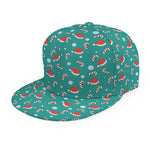 Candy And Santa Claus Hat Pattern Print Snapback Cap