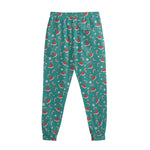 Candy And Santa Claus Hat Pattern Print Sweatpants