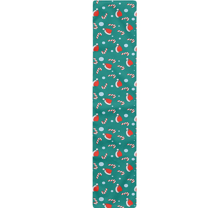 Candy And Santa Claus Hat Pattern Print Table Runner
