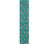 Candy And Santa Claus Hat Pattern Print Table Runner