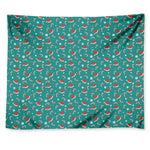 Candy And Santa Claus Hat Pattern Print Tapestry