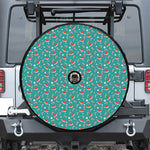 Candy And Santa Claus Hat Pattern Print Tire Cover With Camera Hole
