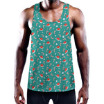 Candy And Santa Claus Hat Pattern Print Training Tank Top