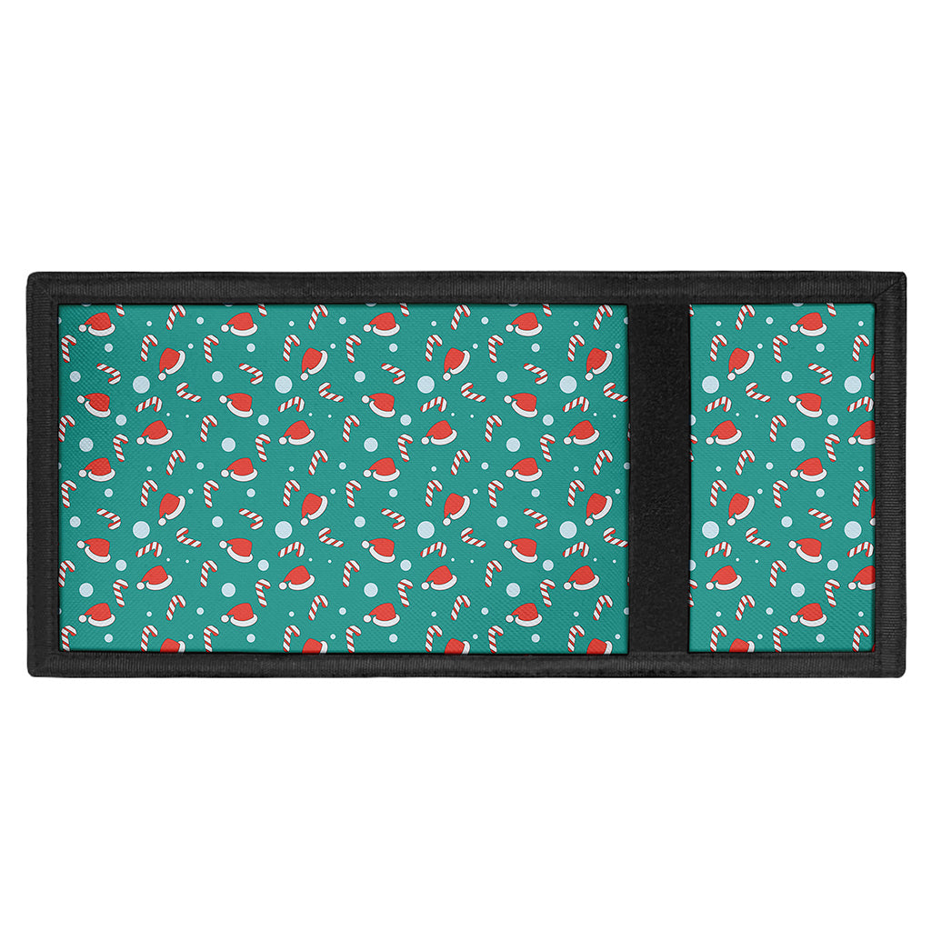 Candy And Santa Claus Hat Pattern Print Trifold Wallet