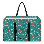Candy And Santa Claus Hat Pattern Print Utility Tote Bag