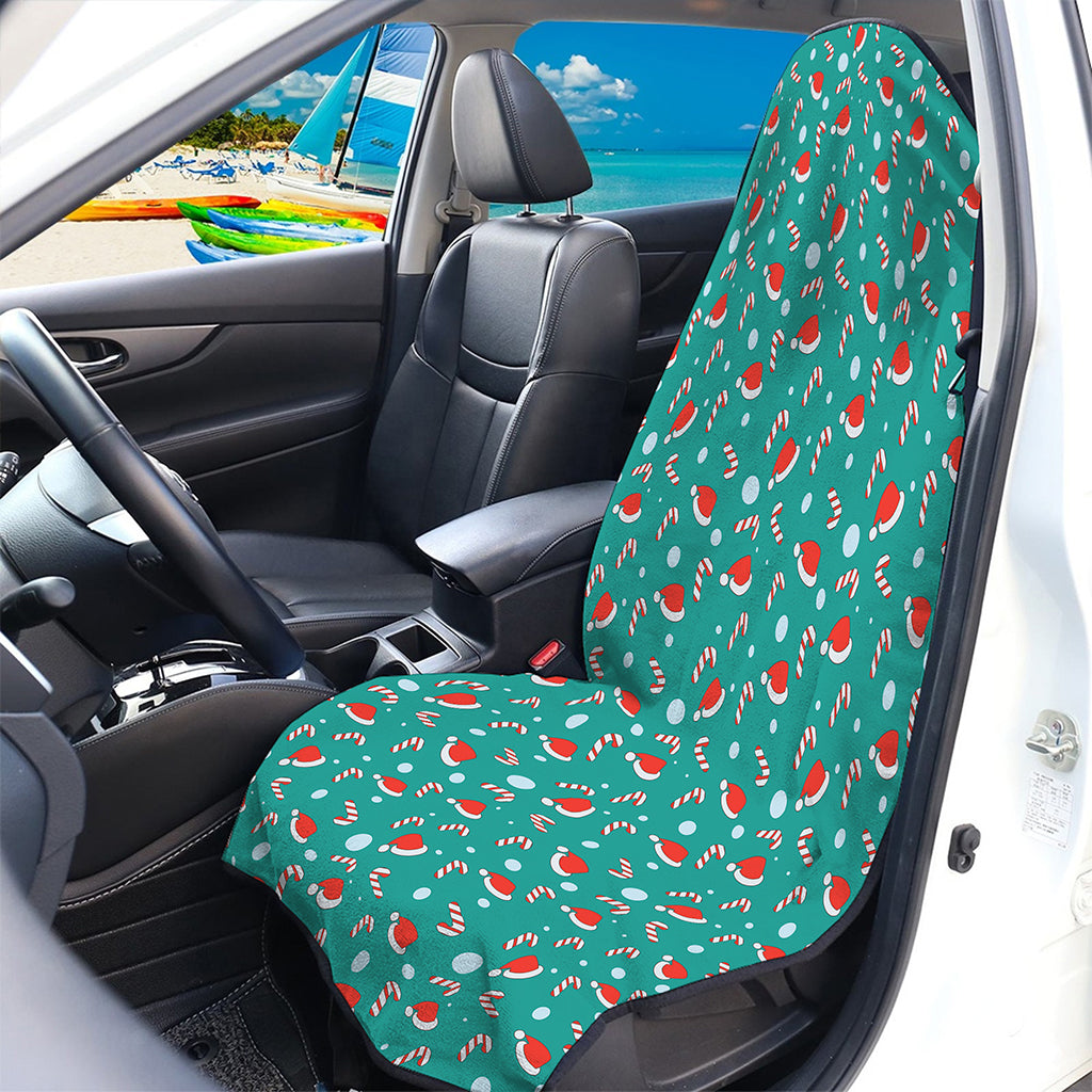 Candy And Santa Claus Hat Pattern Print Waterproof Car Seat Cover