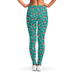 Candy And Santa Claus Hat Pattern Print Women's Leggings