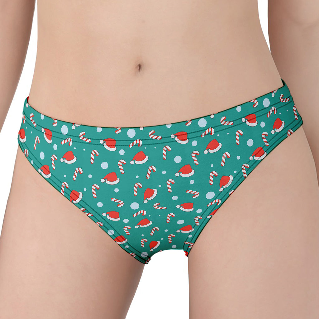 Candy And Santa Claus Hat Pattern Print Women's Panties