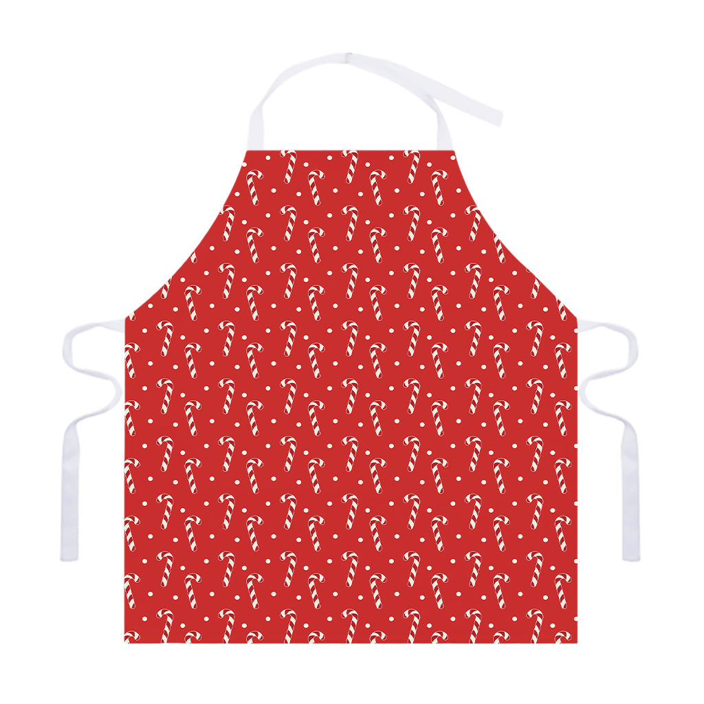 Candy Cane Polka Dot Pattern Print Adjustable Apron