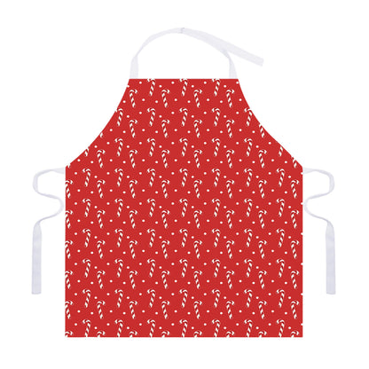 Candy Cane Polka Dot Pattern Print Adjustable Apron