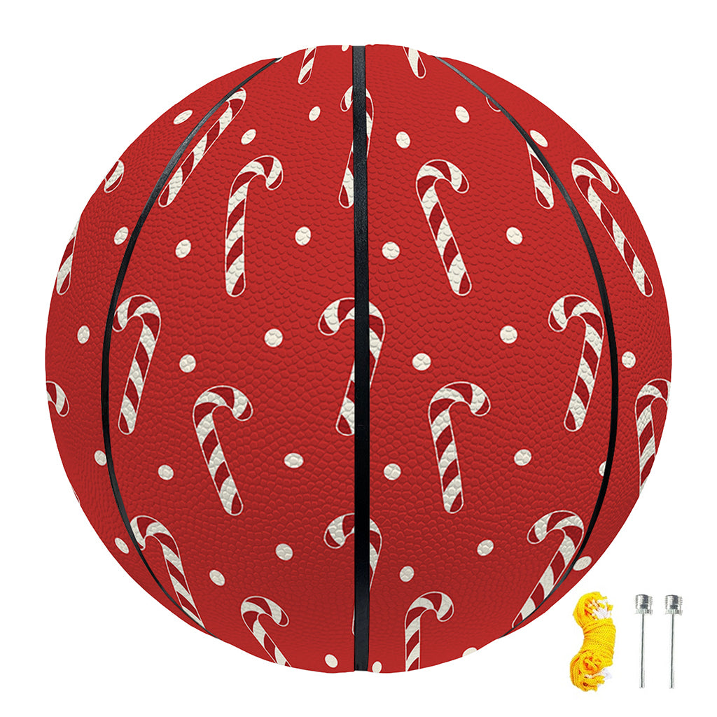 Candy Cane Polka Dot Pattern Print Basketball