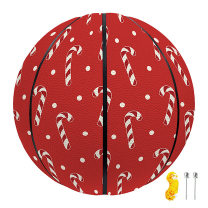 Candy Cane Polka Dot Pattern Print Basketball