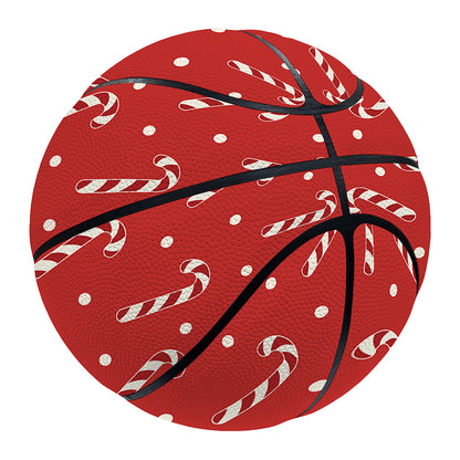 Candy Cane Polka Dot Pattern Print Basketball