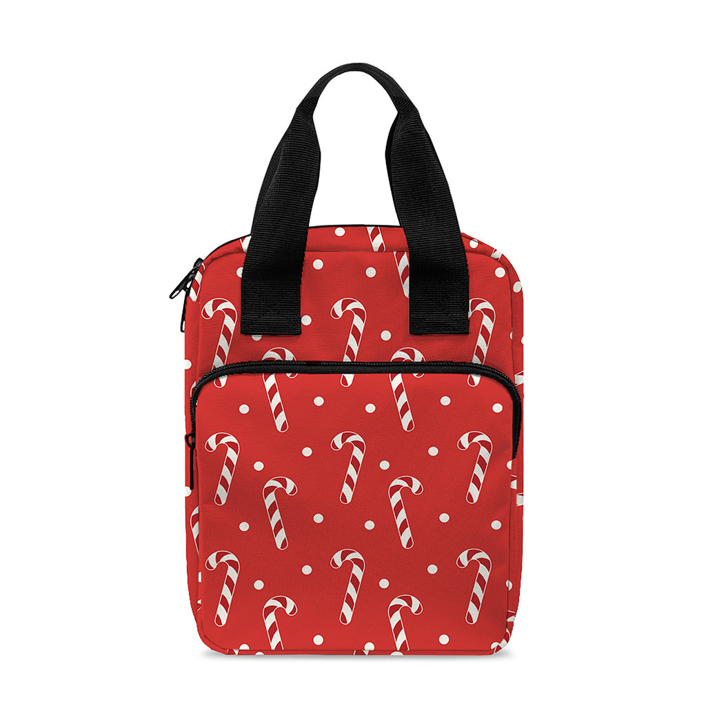 Candy Cane Polka Dot Pattern Print Bible Tote Bag