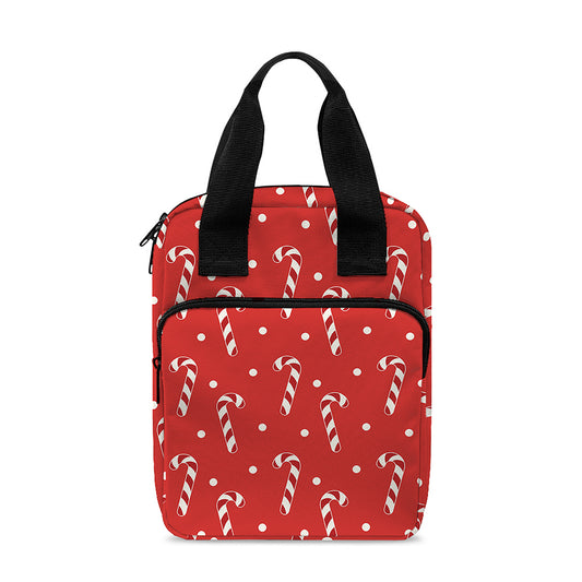 Candy Cane Polka Dot Pattern Print Bible Tote Bag