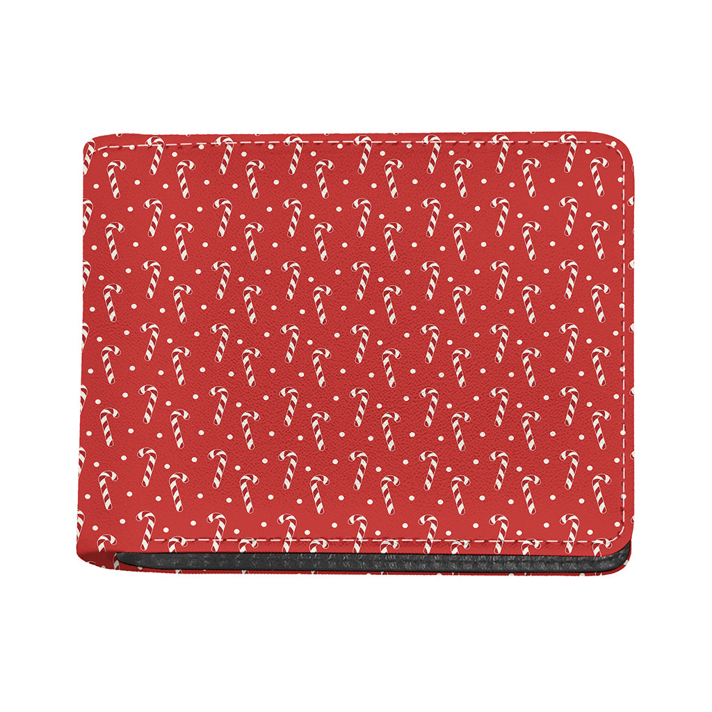 Candy Cane Polka Dot Pattern Print Bifold Wallet