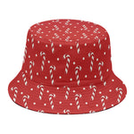 Candy Cane Polka Dot Pattern Print Bucket Hat