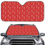 Candy Cane Polka Dot Pattern Print Car Windshield Sun Shade