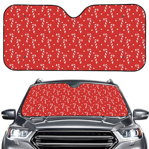 Candy Cane Polka Dot Pattern Print Car Windshield Sun Shade