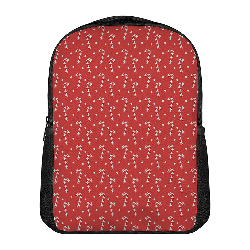 Candy Cane Polka Dot Pattern Print Casual Backpack