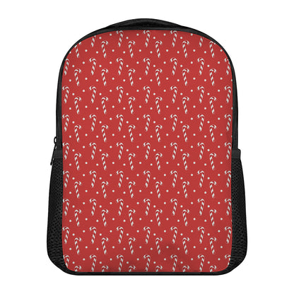 Candy Cane Polka Dot Pattern Print Casual Backpack