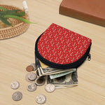 Candy Cane Polka Dot Pattern Print Coin Purse